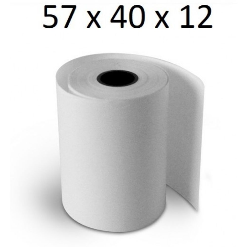 Rouleau de papier thermique - Bobine de 57 x 40 x 12 mm - carton