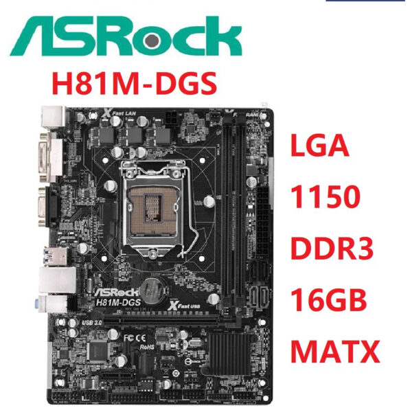 Pack carte mère Intel I5-4570S 8 Go DDR3 ASROCK H81M-DGS - Occasion