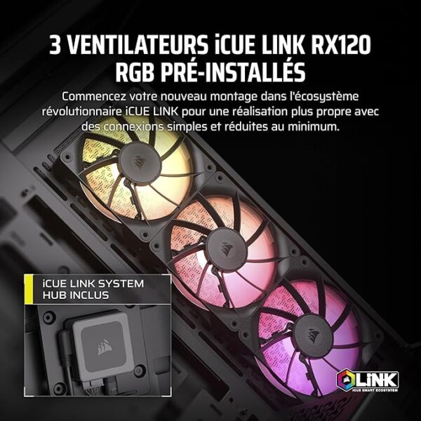 iCUE LINK 3500X RGB Noir - MT/Sans Alim/E-ATX – Image 4