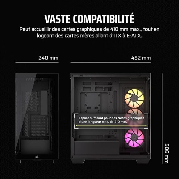 iCUE LINK 3500X RGB Noir - MT/Sans Alim/E-ATX – Image 3