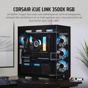 iCUE LINK 3500X RGB Noir – MT/Sans Alim/E-ATX