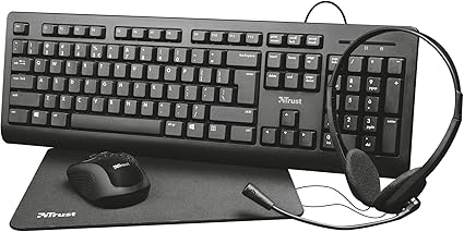 Primo Kit TELETRAVAIL Clavier+Souris s/fil+Tapis+Casque