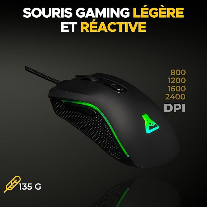 THE G-LAB COMBO YTTRIUM Pack GAMING Clavier à membrane +Souris +Tapis