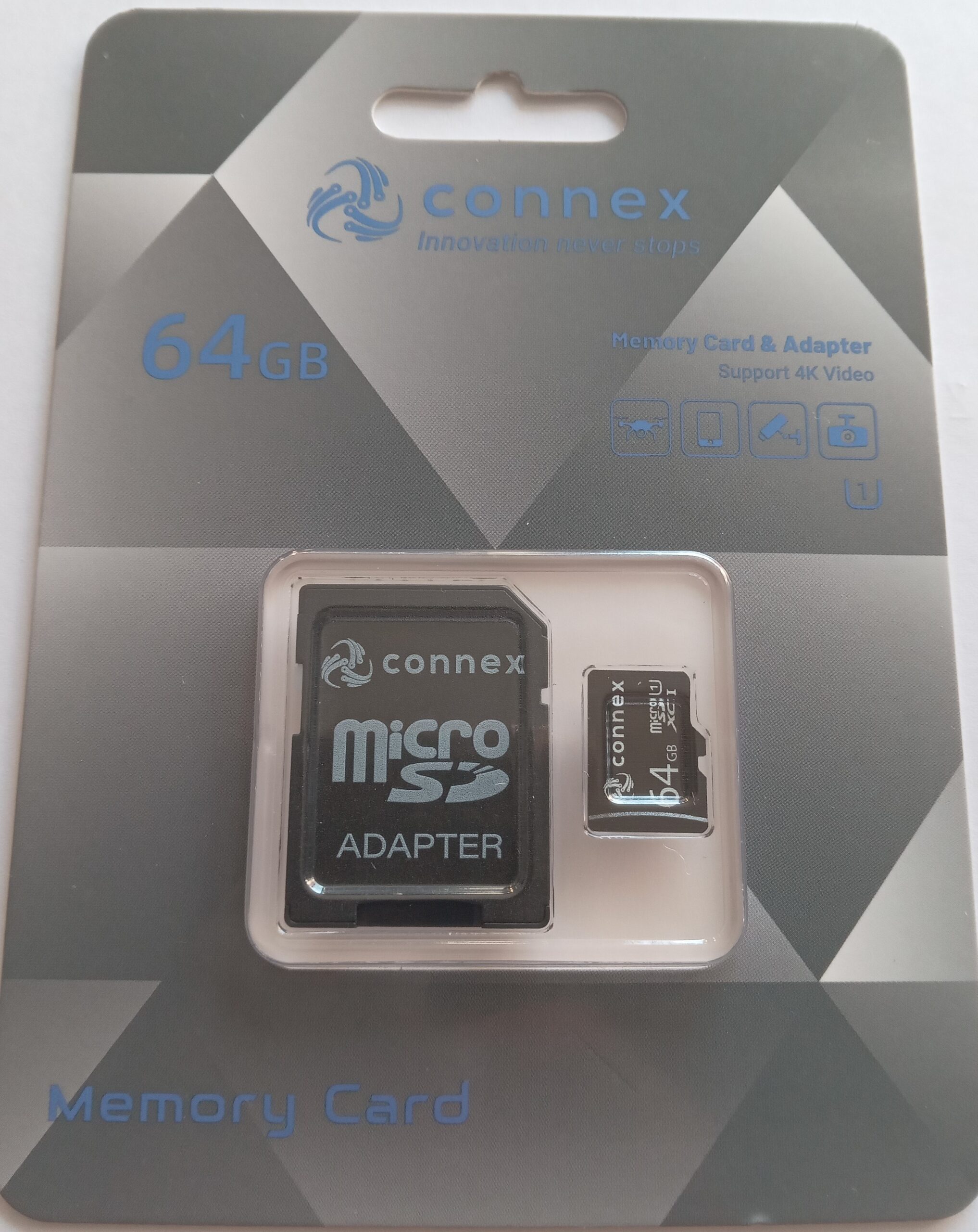 MicroSD 64Go CONNEX U1 R70 W10