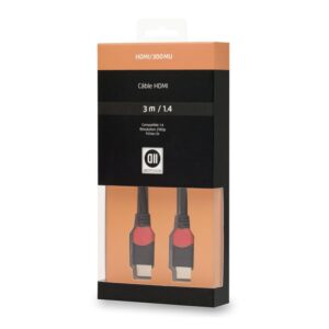 CABLE HDMI (M/M) 1.4 3m Fiches Or * D2HDMI300MU * Boîte
