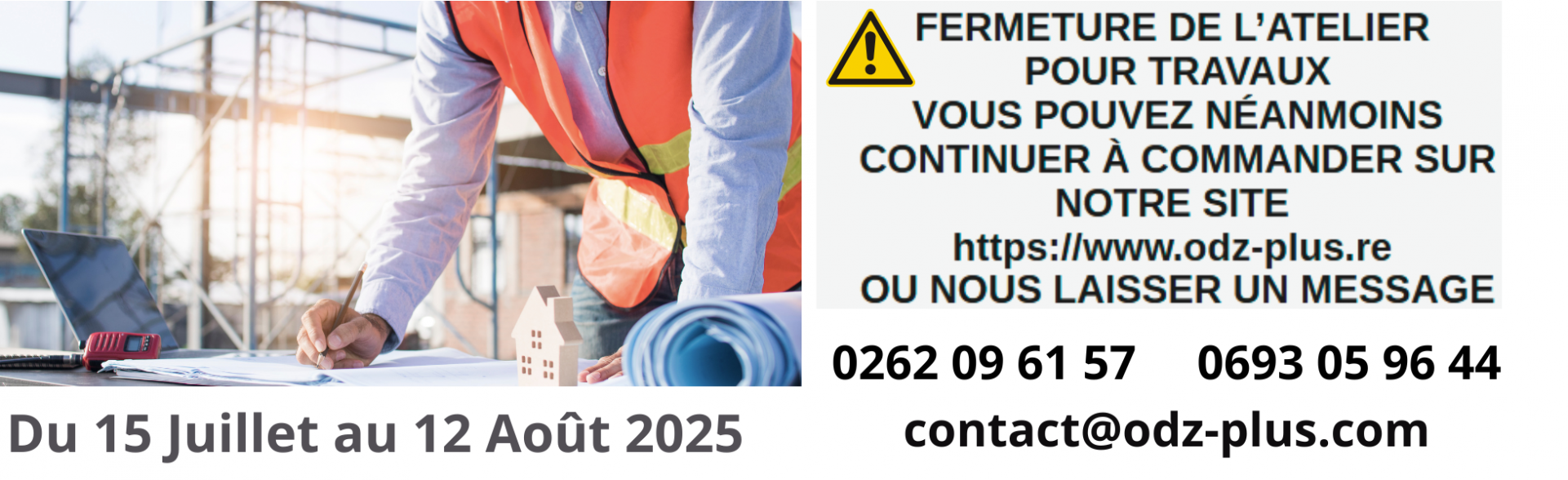 Fermeture de l'atelier